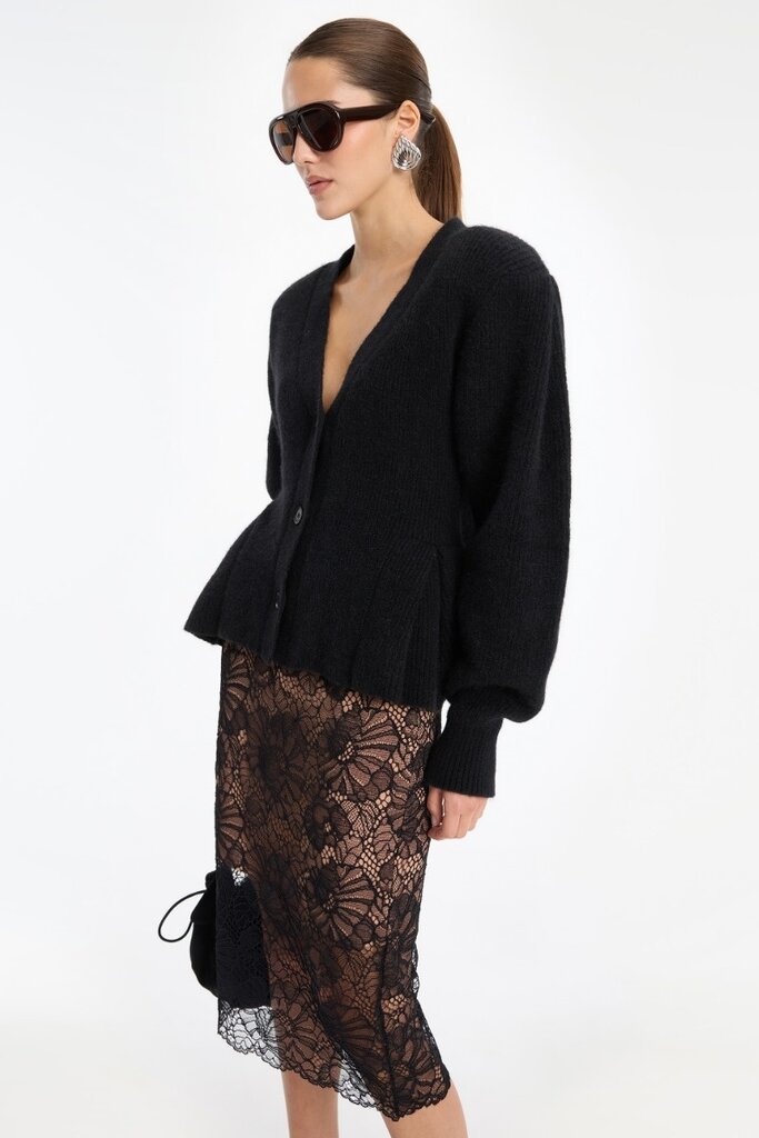 Rotate Knit black peplum cardigan
