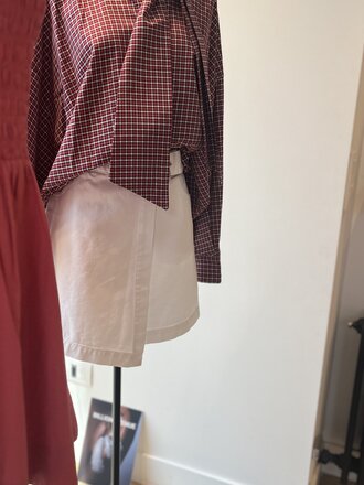 8 PM Tie shirt red check