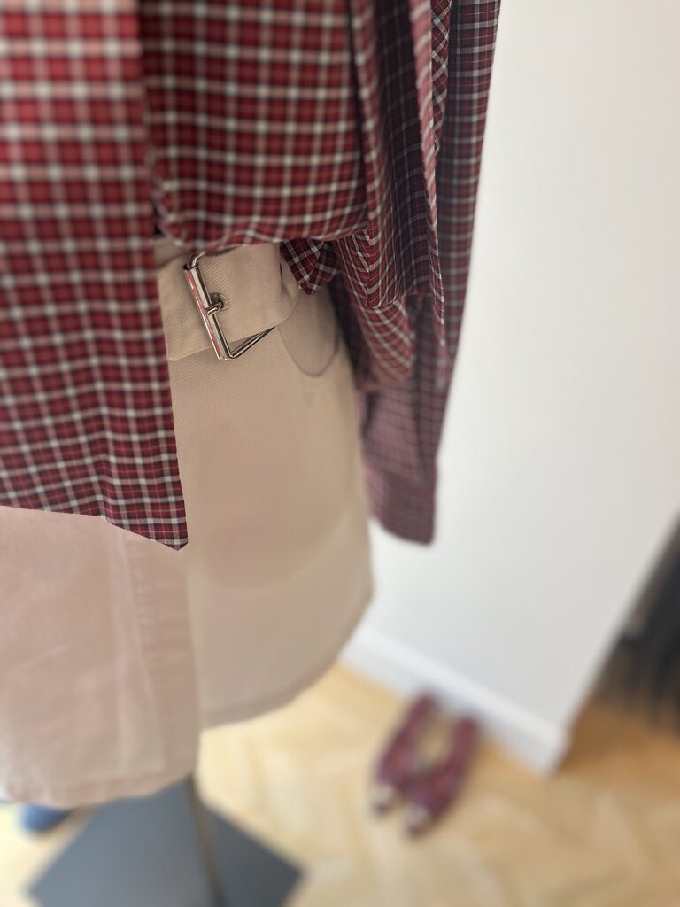 8 PM Tie shirt red check