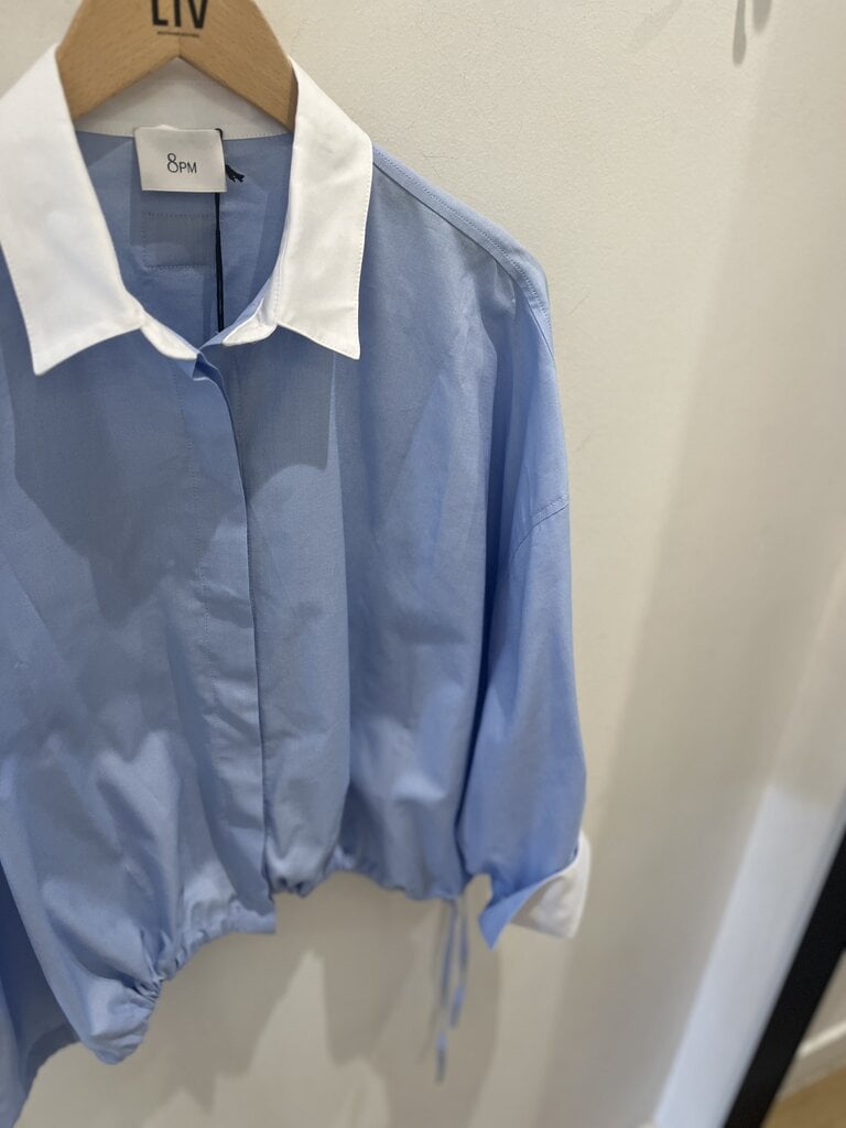 8 PM Bomber shirt azzurro