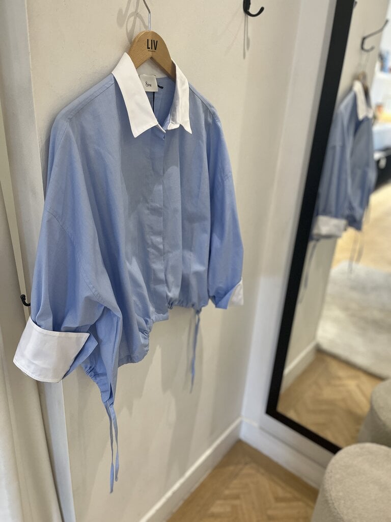 8 PM Bomber shirt azzurro