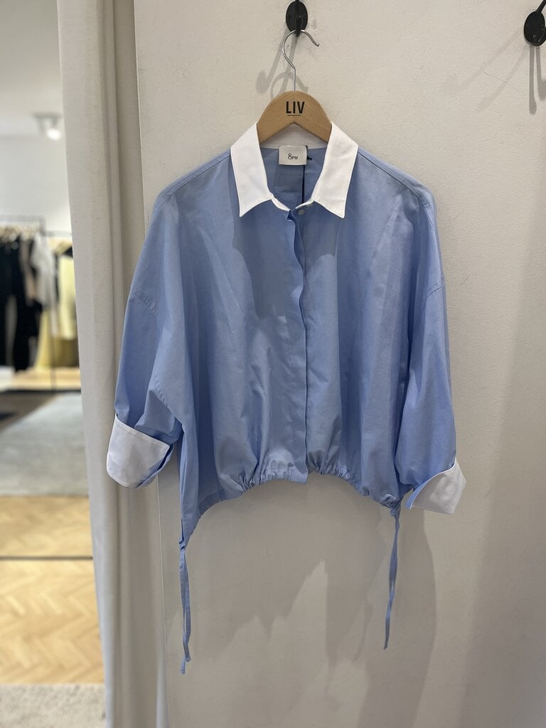8 PM Bomber shirt azzurro