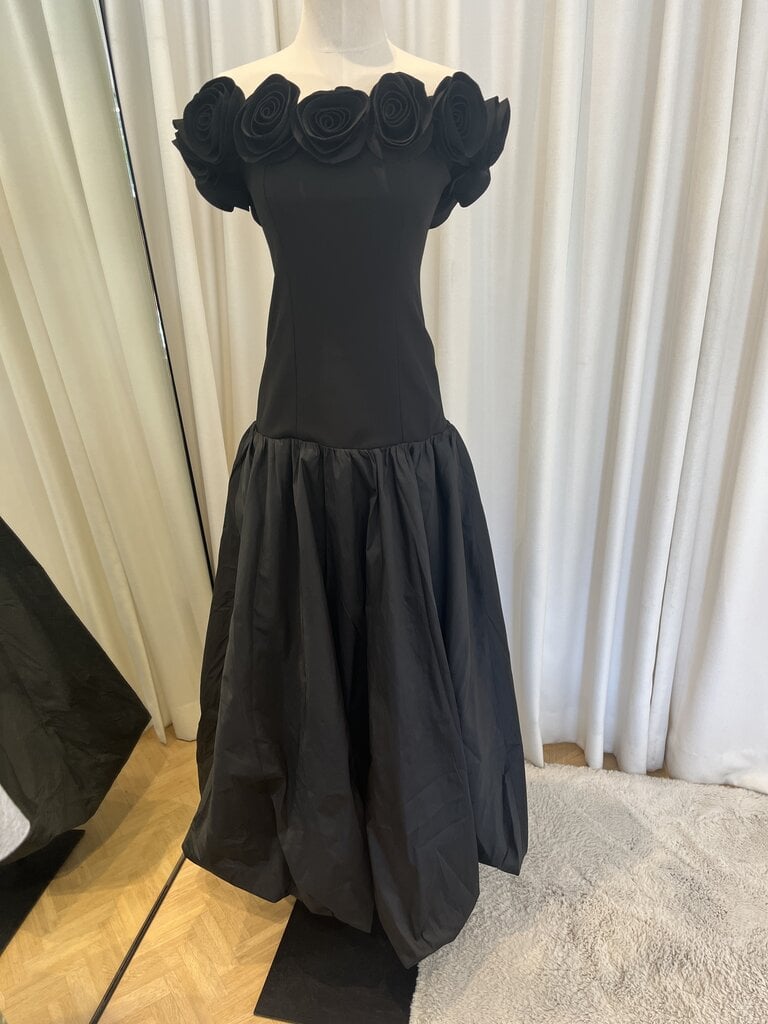 Rotate Black flower maxi dress