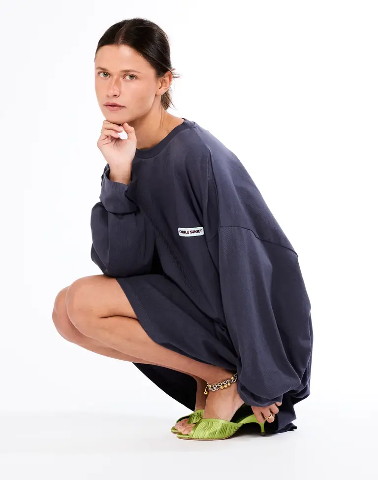 Double sunset Oversized T dress anthracite