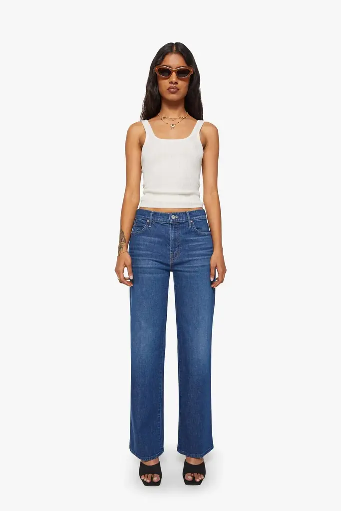 Straight ankle denim blue