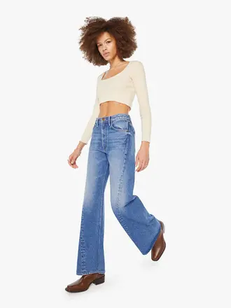 Wide twist denim blue