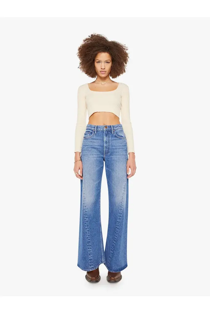 Wide twist denim blue