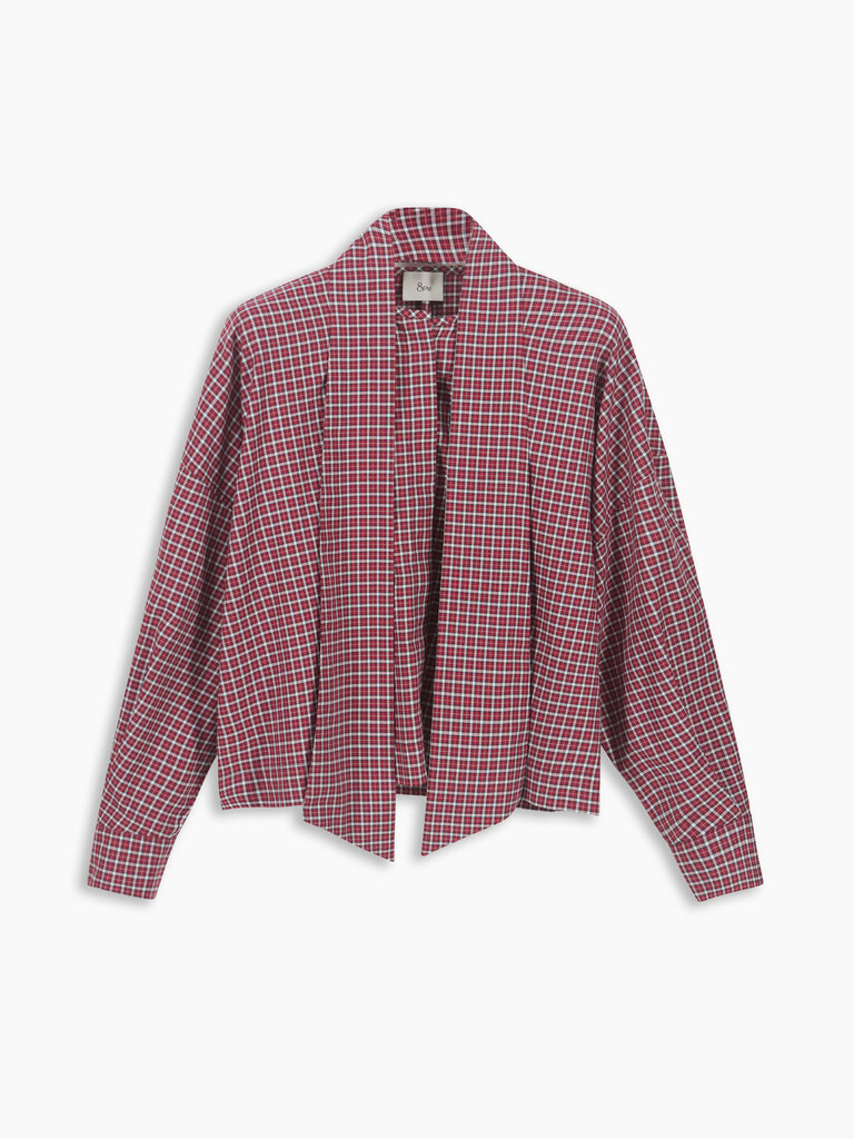 8 PM Tie shirt red check