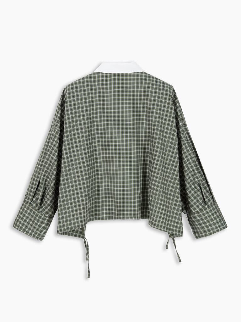 8 PM Bomber shirt green check