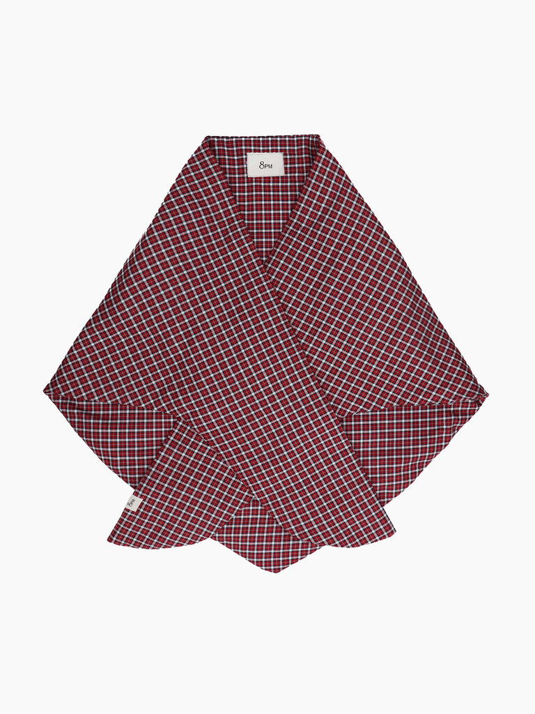 8 PM Red check scarf