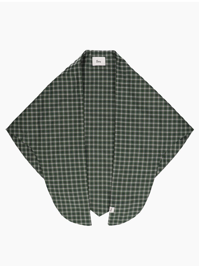 8 PM Green check scarf