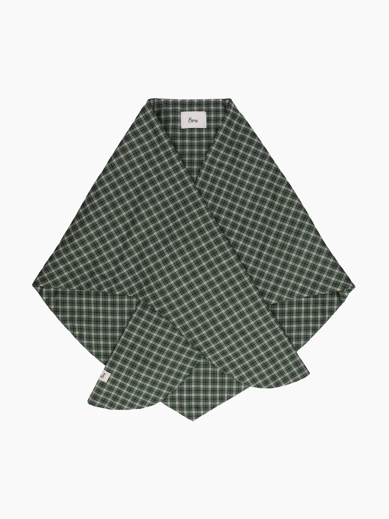 8 PM Green check scarf