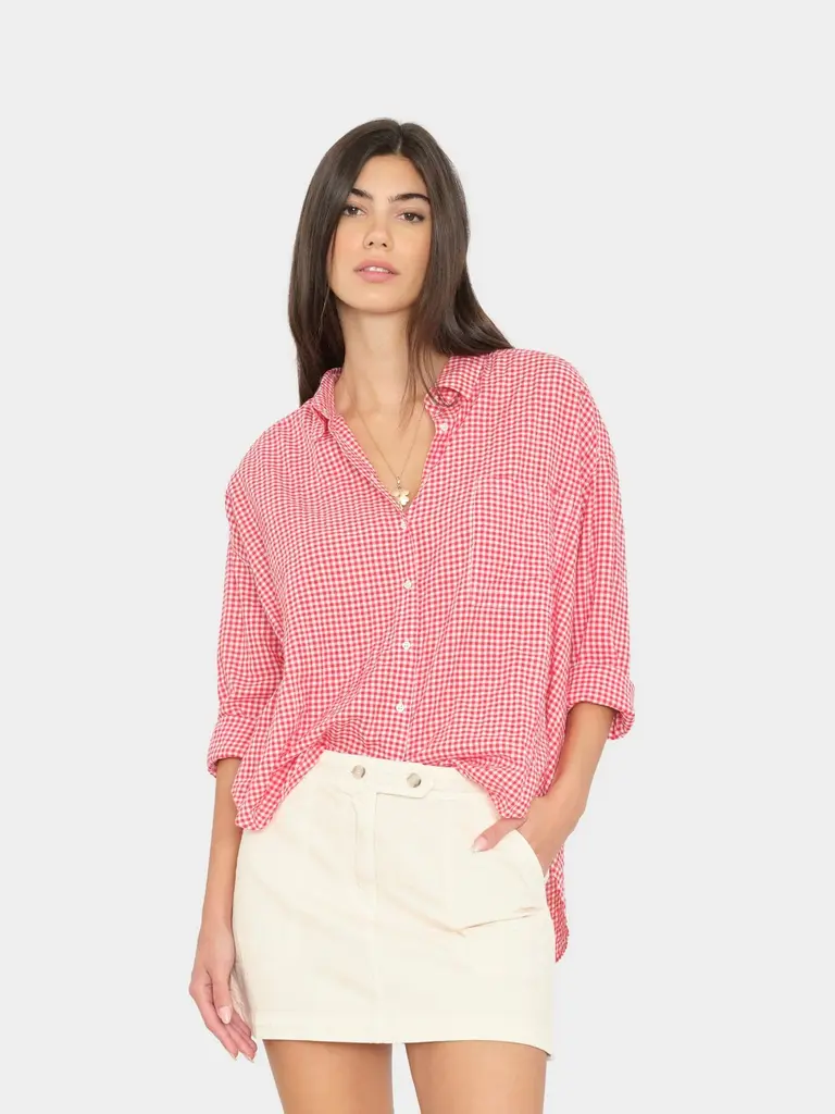 Xirena Red vichy shirt