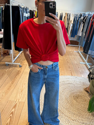 Wide twist denim blue