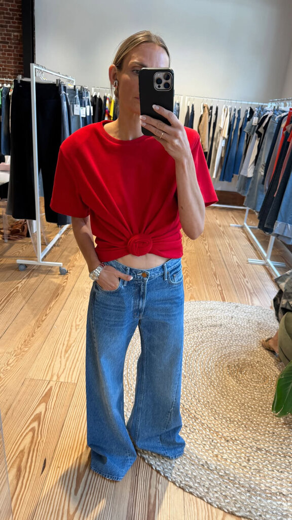 Wide twist denim blue