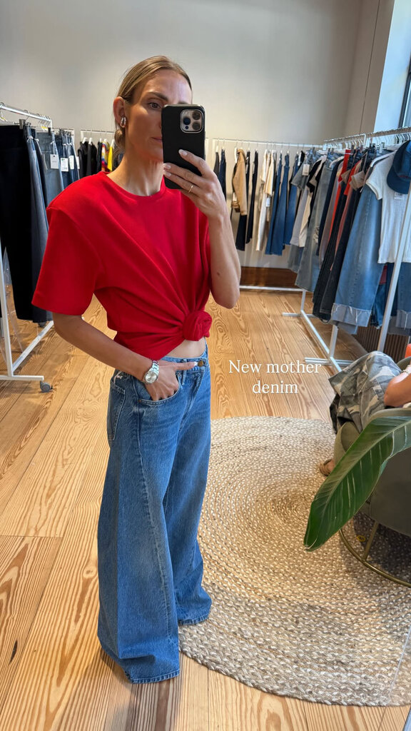 Wide twist denim blue
