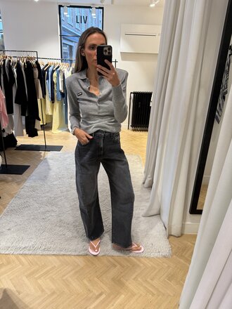 Twisted barrel denim grey