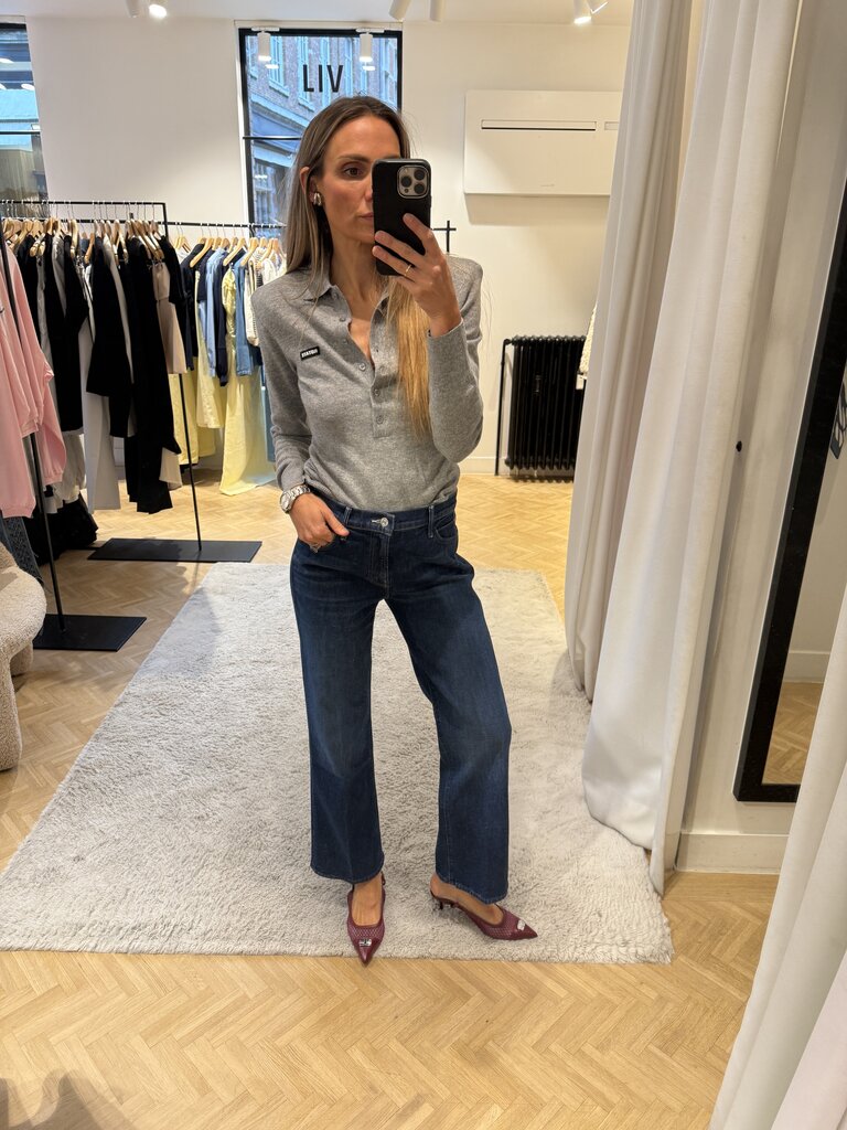 Straight ankle denim blue