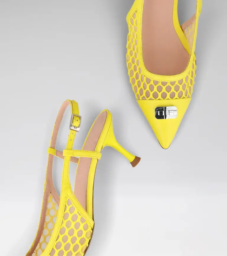Mesh slingback yellow