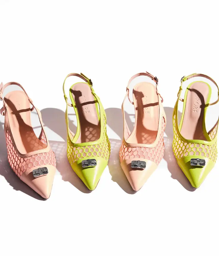 Mesh slingback yellow