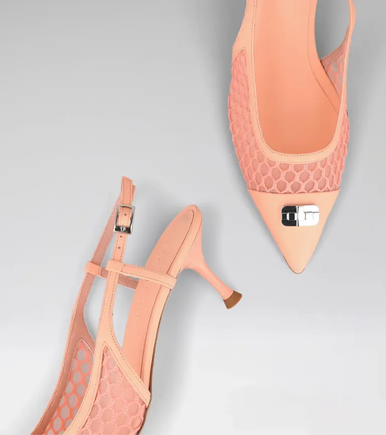 Mesh slingback peach
