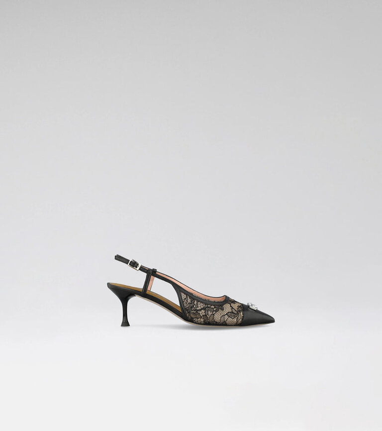 Lace slingback black