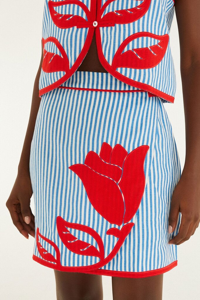 FARM Rio Striped mini skirt