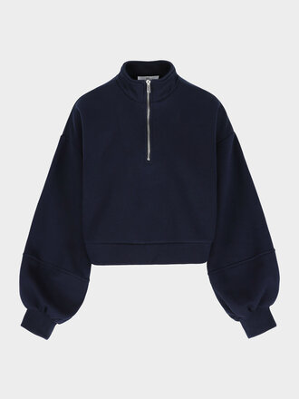 Rhune Lorelie zip sweater navy