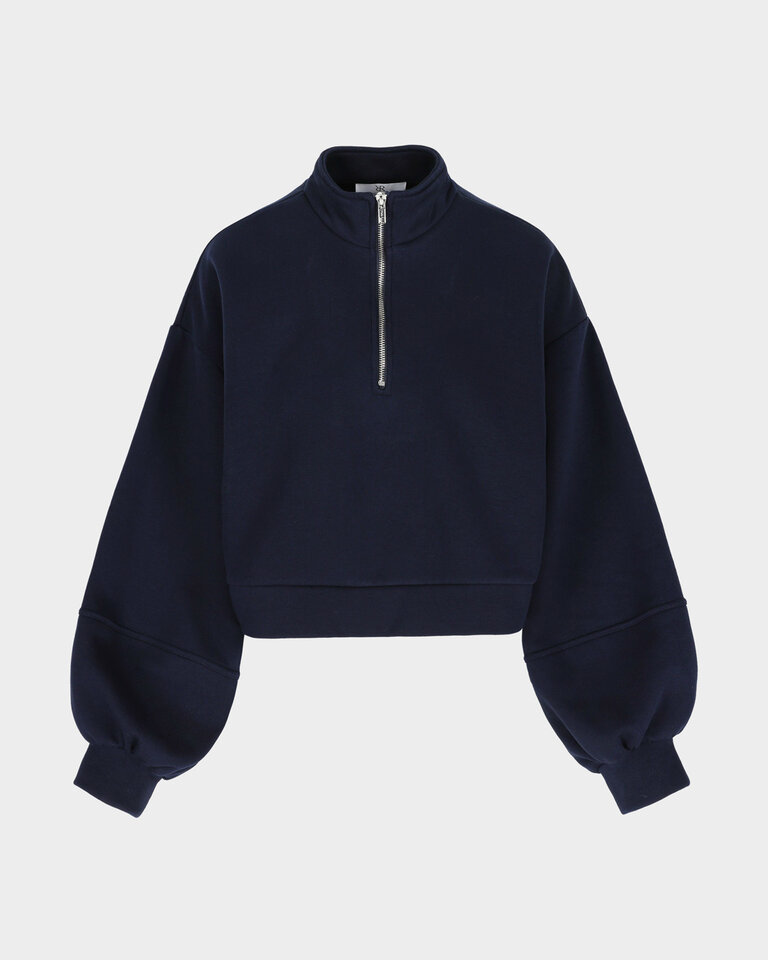 Rhune Lorelie zip sweater navy