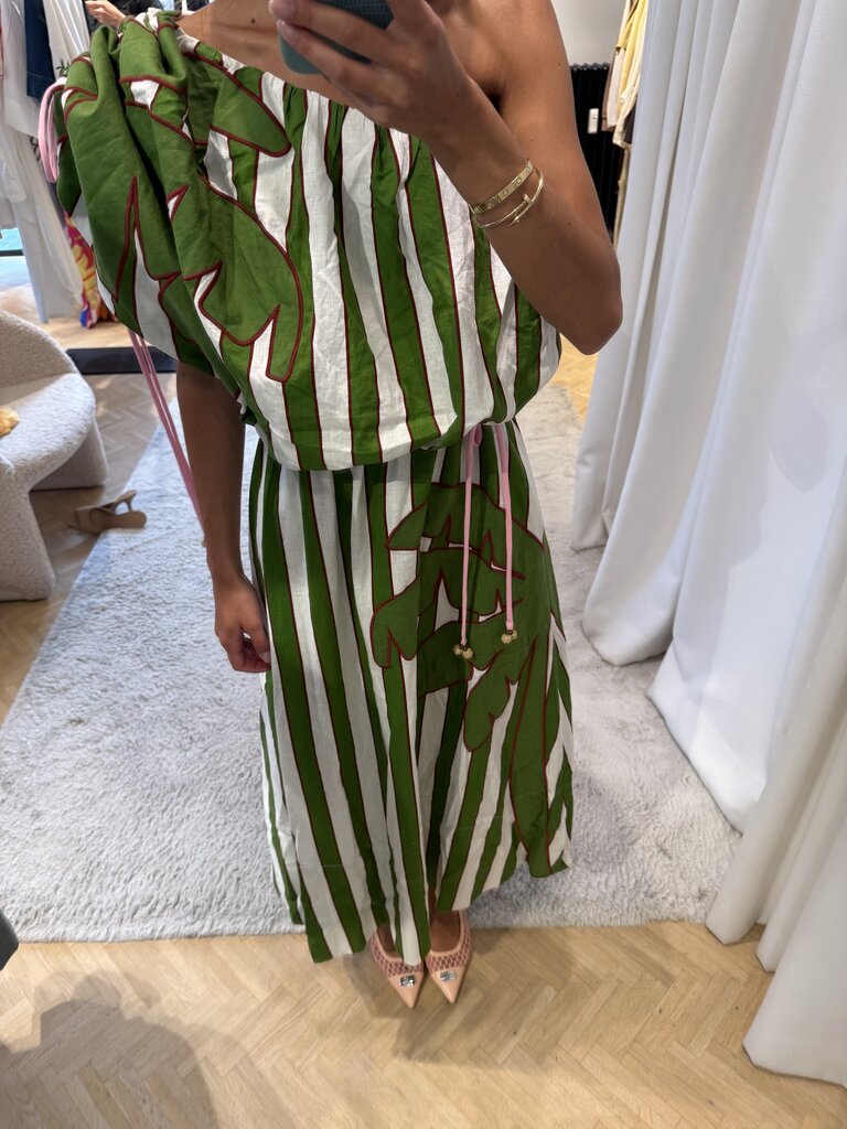 FARM Rio Oneshoulder monstera dress