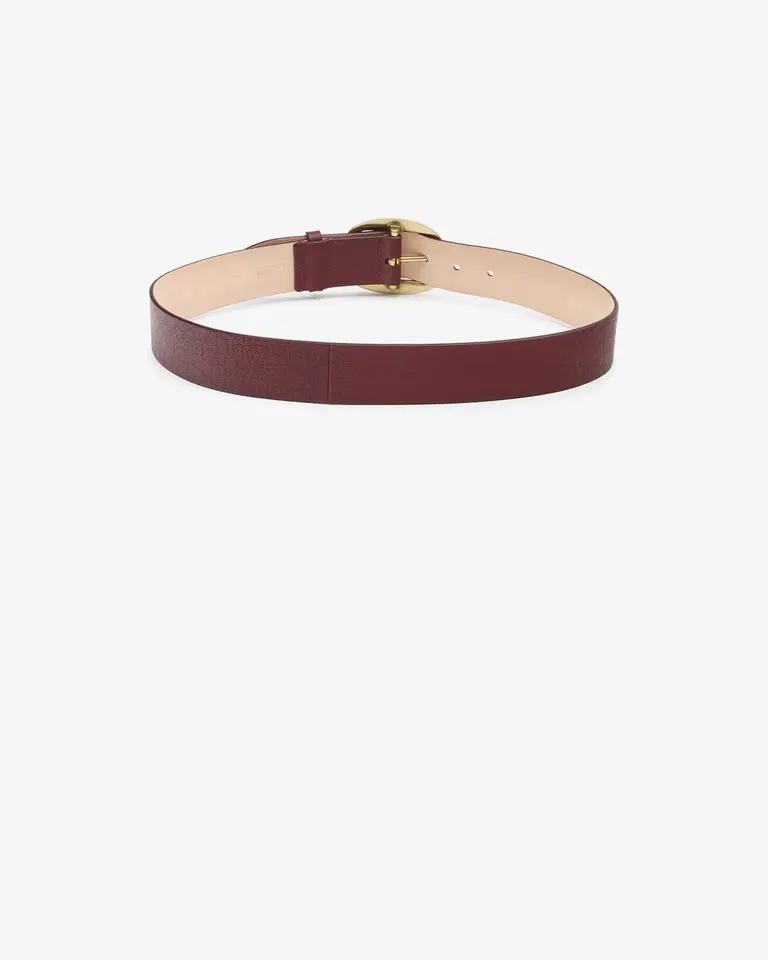 Leather belt burgundy