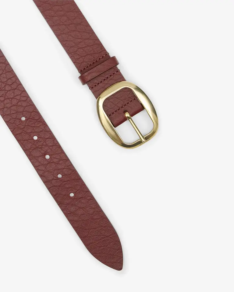 Leather belt burgundy