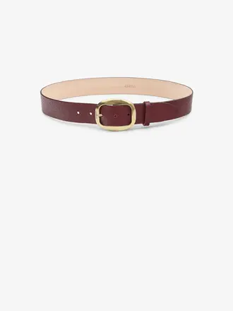 Leather belt burgundy