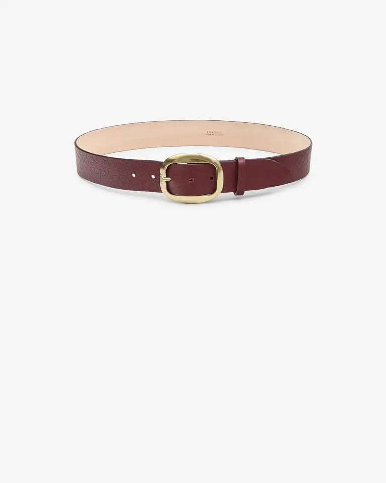 Leather belt burgundy