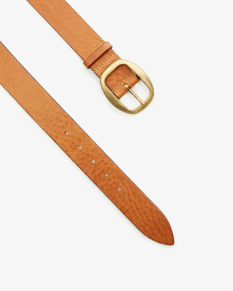 Leather belt cognac