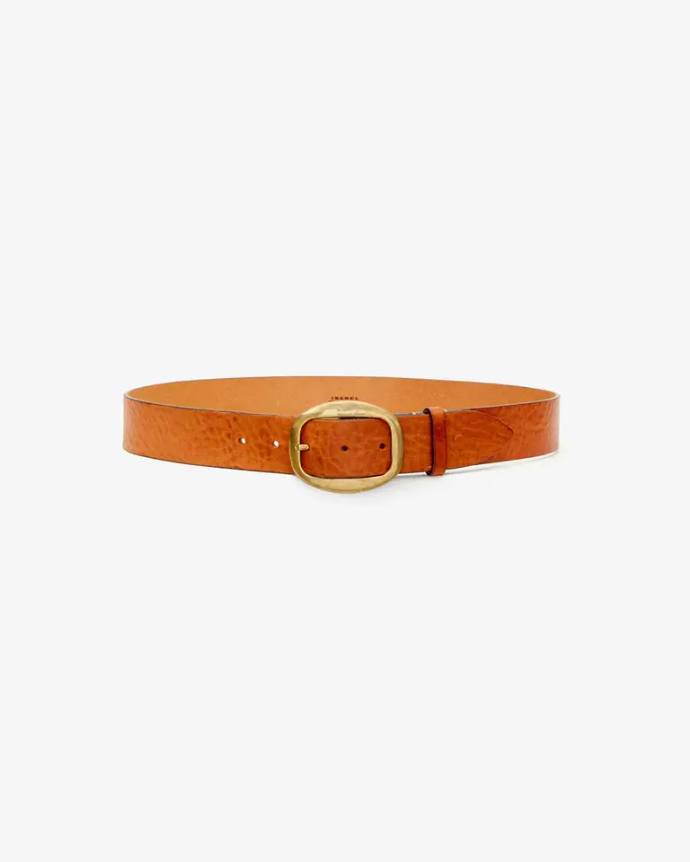 Leather belt cognac