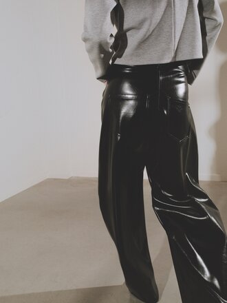 Rhune Grace balloon pants PU leather black