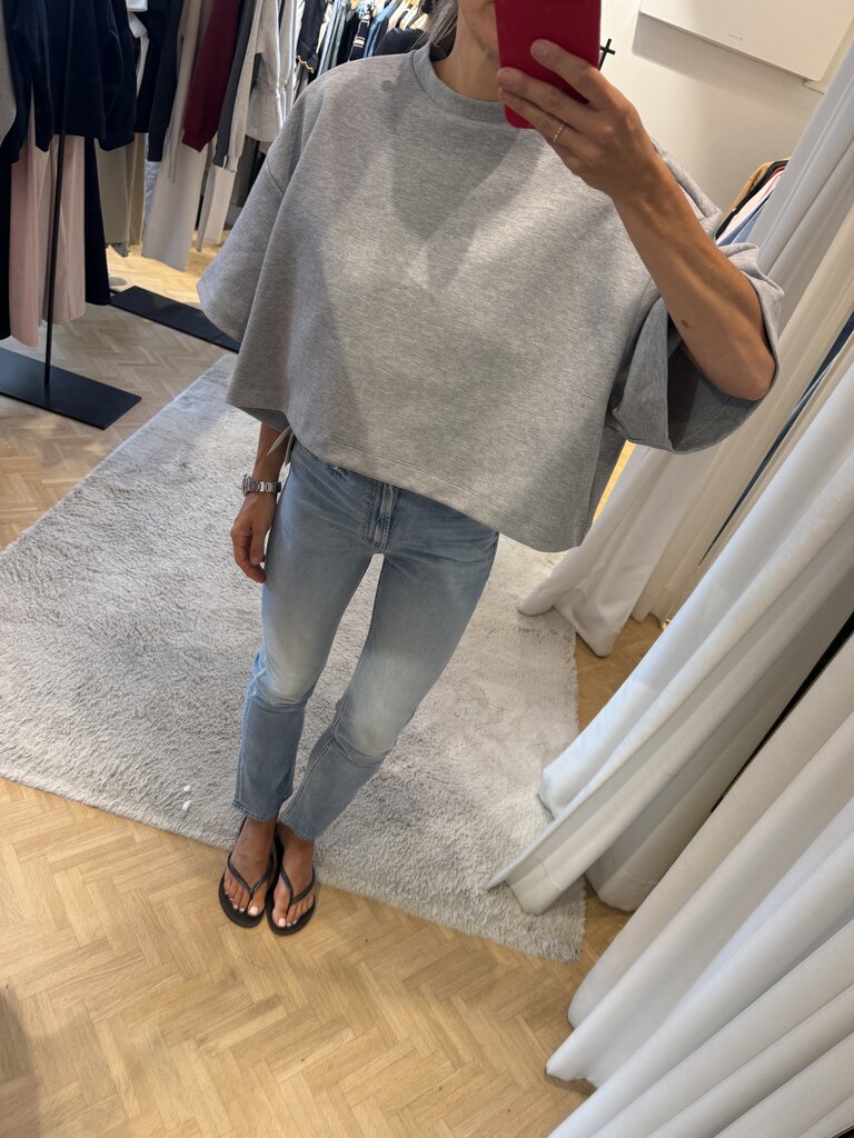 High waisted straight denim
