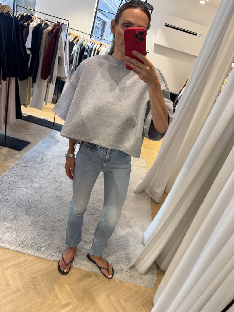 High waisted straight denim