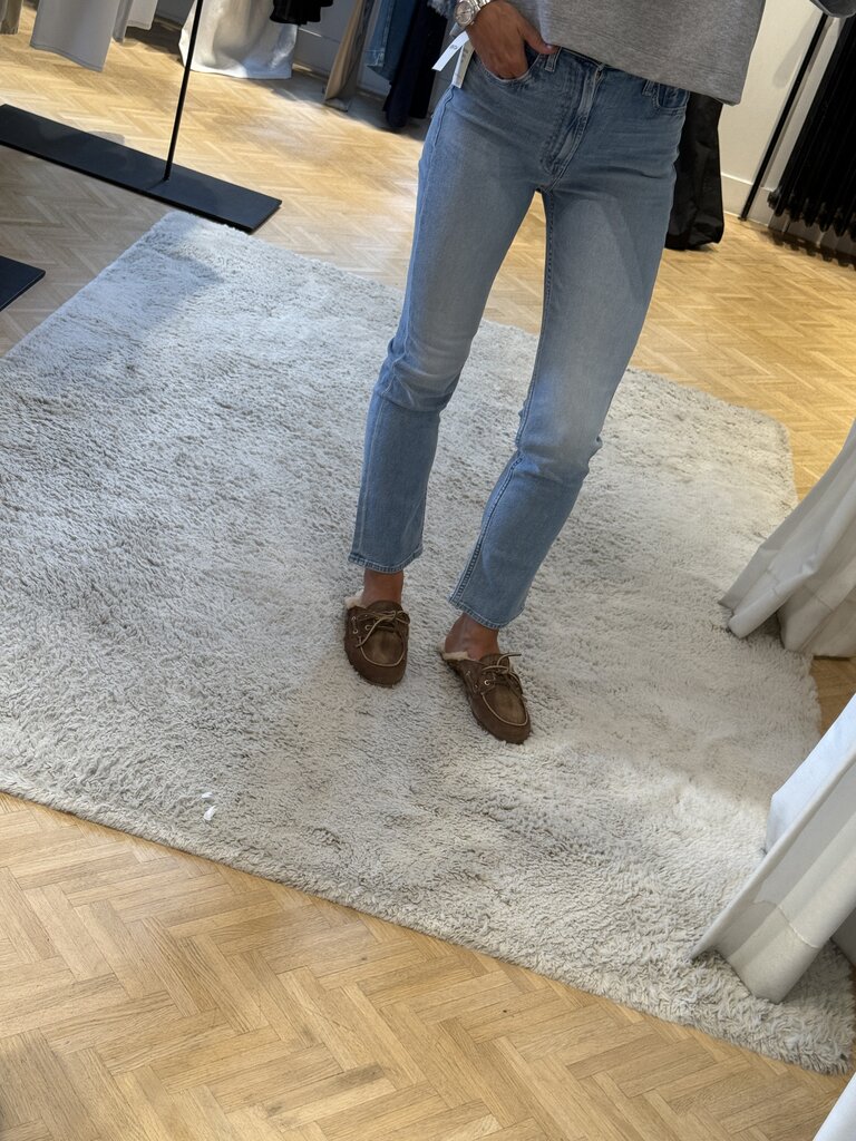 High waisted straight denim