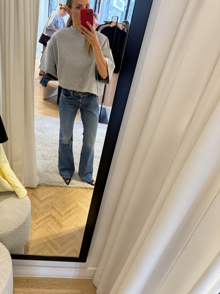 Straight blue denim