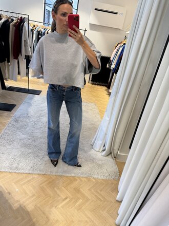 Straight blue denim