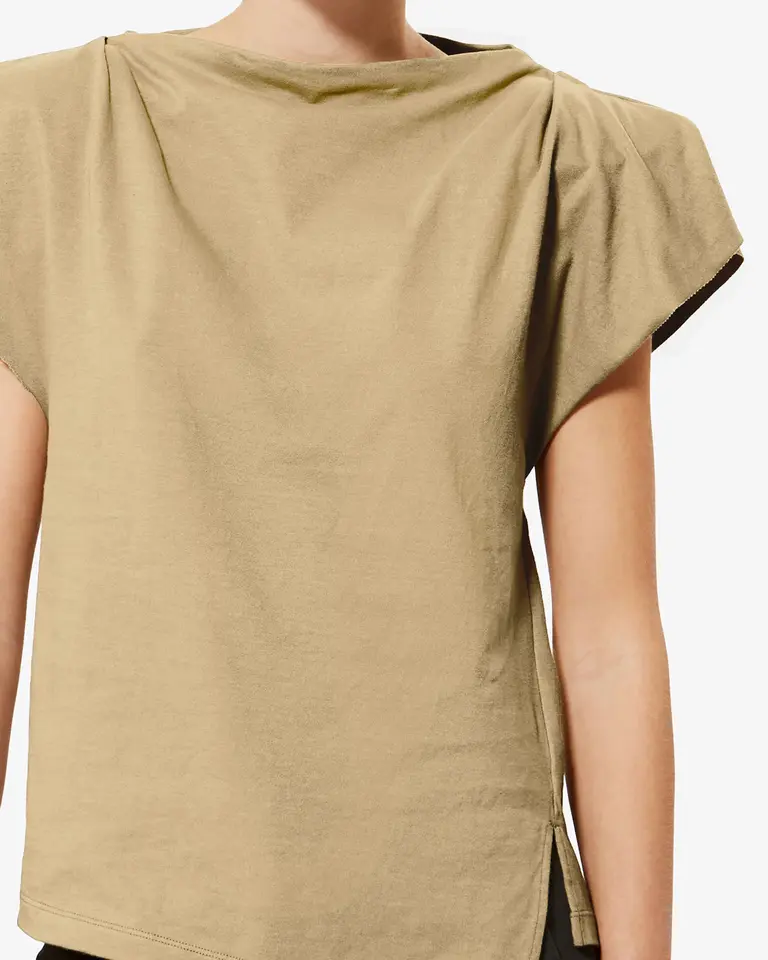 Beige padded T-shirt