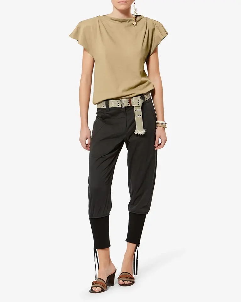 Beige padded T-shirt