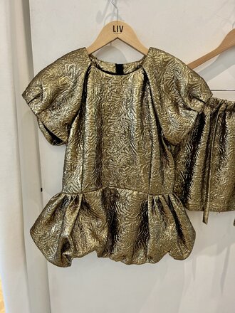 MSGM Gold peplum top