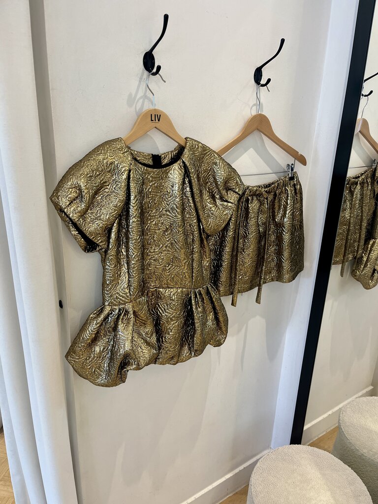 MSGM Gold peplum top