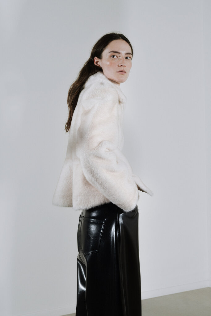 Rhune Endra faux fur coat ecru