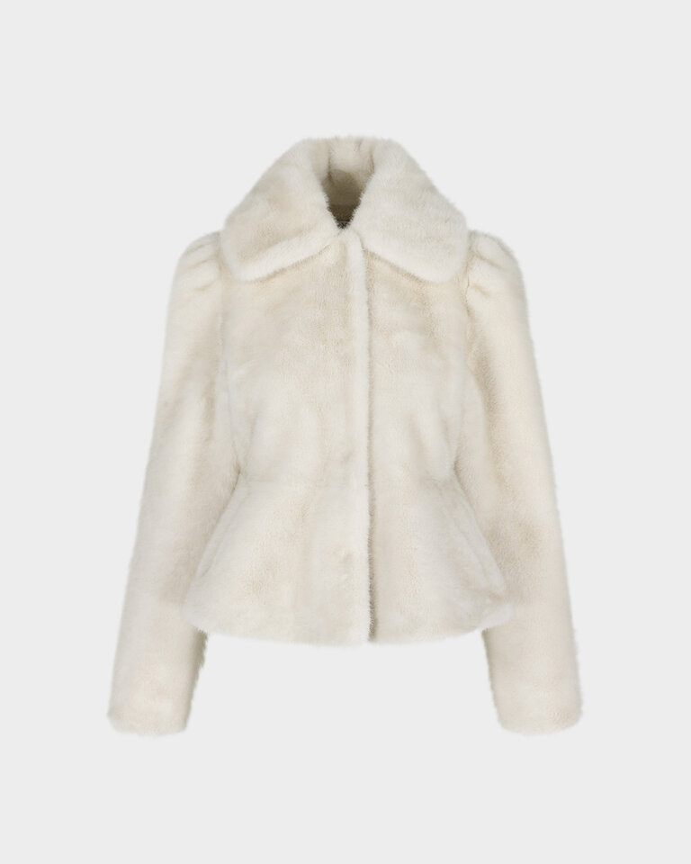 Rhune Endra faux fur coat ecru