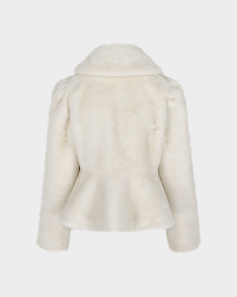 Rhune Endra faux fur coat ecru