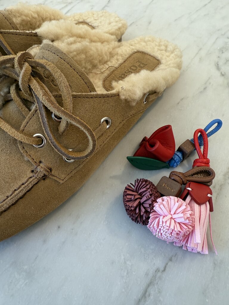 Boat loafer brushed fur suede biege